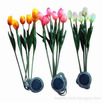 Solar flower light, 6pcs flowers with LED, three different colors are available